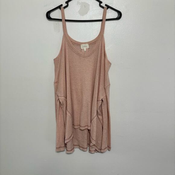 Anthropologie Deletta Dusty Pink Cold Shoulder Knit Shirt Size Medium - Picture 1 of 10